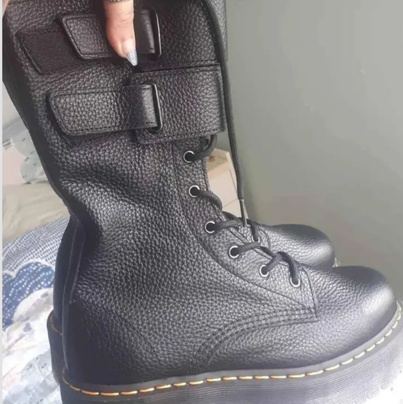 Doc Martin, Jagger, Black Platform Boots - Picture 2 of 7